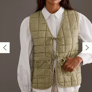 Green Checkered Women's Vest reversible